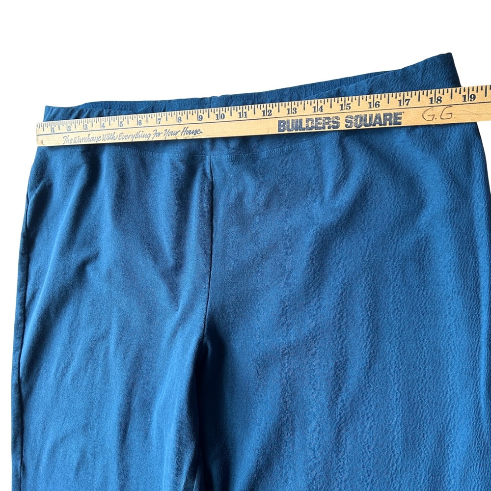 Eileen Fisher Ankle Pants 1X Teal Blue Stretch Jersey Pull On - Picture 3 of 7